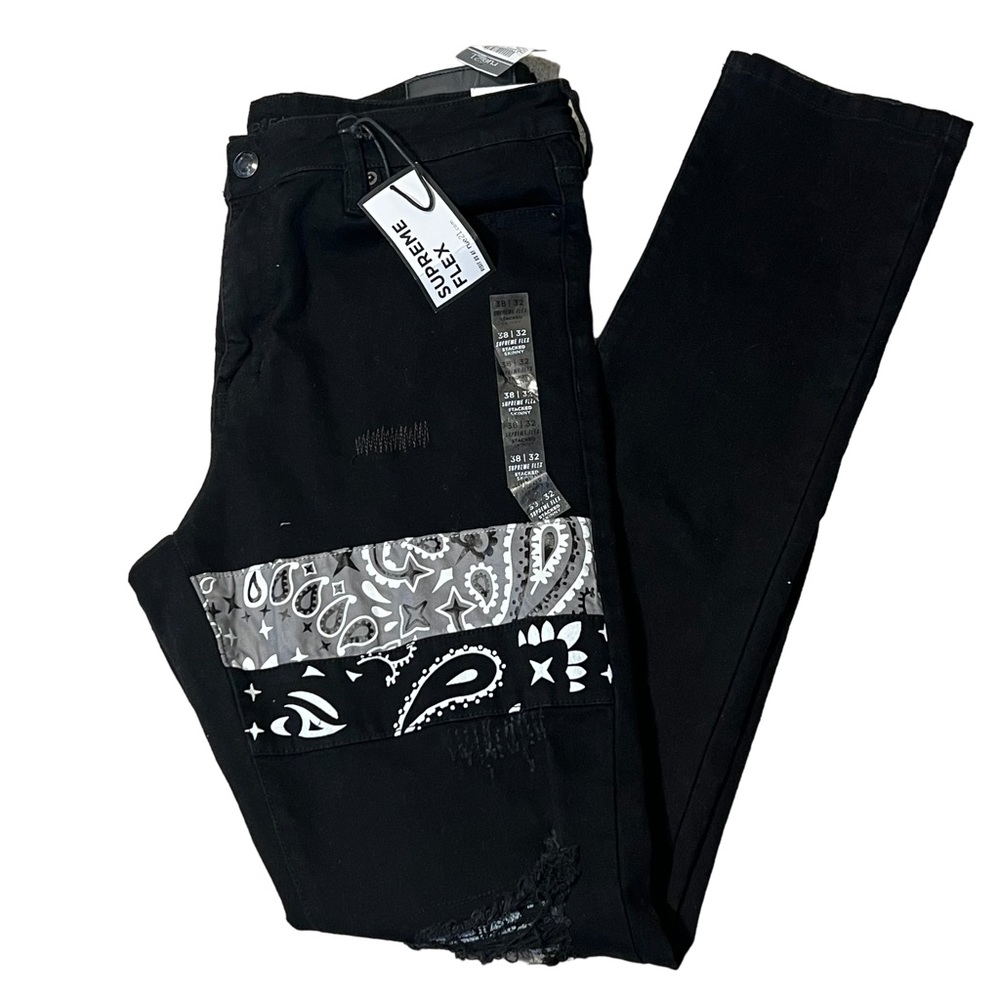 RUE 21 Supreme Flex Hanky Patchwork Skinny Jeans/Size 38/32